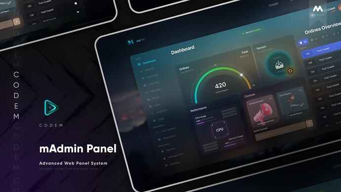 CodeM mAdmin Ultimate Web Panel | ESX - QB Thumbnail