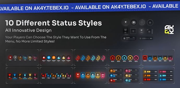 Advanced HUD | 13 Speedometers • 10 Status Bars • Minimap Menu (Games & Music) thumbnail 2