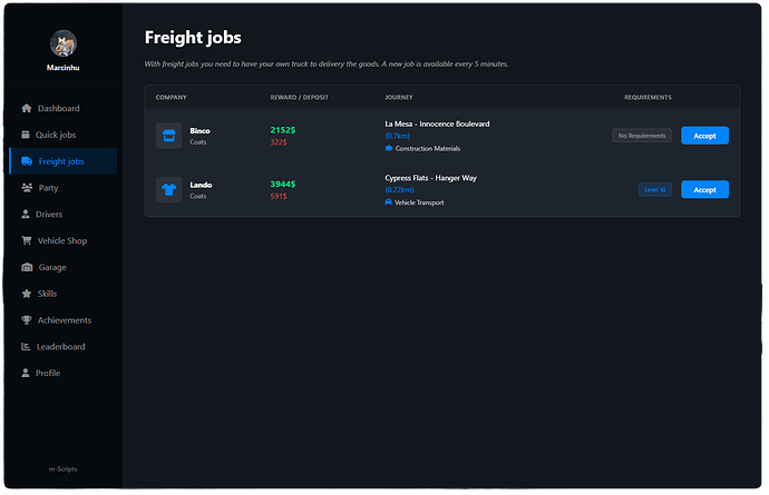 [PAID] Ultimate Trucker Simulator - FiveM Script | ESX & QBCore | Party System + NPC Drivers thumbnail 20