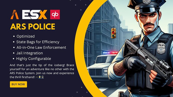 [PAID] [ESX/QB] ARS Police System | Advanced Law Enforcement Script Thumbnail