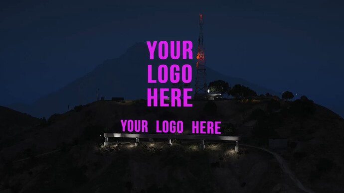 Editable Vinewood Sign - 360° Animated  thumbnail 6