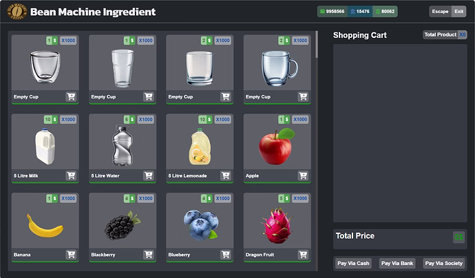 Ingredient Shop