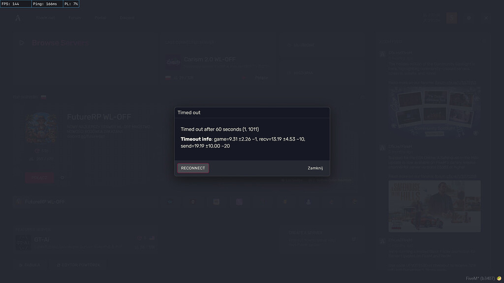 TImed out after 60 seconds - FiveM Client Support - Cfx Forum