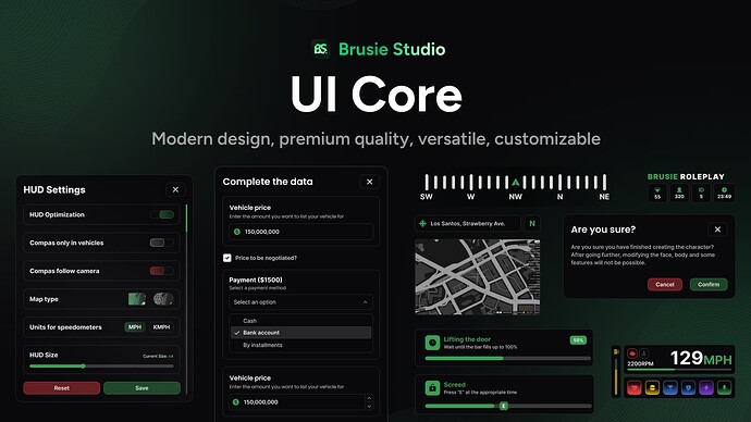 UI Core with HUD | [ESX/QBCORE/QBOX] [PAID] Thumbnail