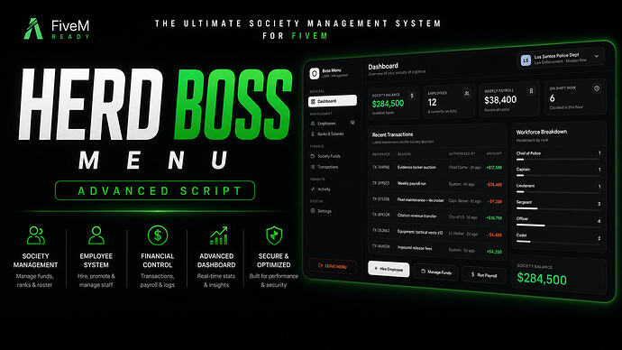 [PAID] Herd Boss Menu - Society Management for ESX/QBCore/QBx - FiveM ...