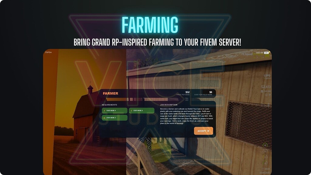 [PAID | ESX] FARMING SCRIPT - GRAND RP STYLE - FiveM Releases - Cfx.re ...