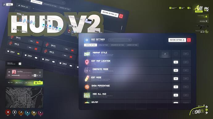 Advanced HUD | 13 Speedometers • 10 Status Bars • Minimap Menu (Games & Music) Thumbnail