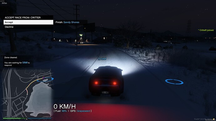 Accept / Decline menu. Can be changed.
