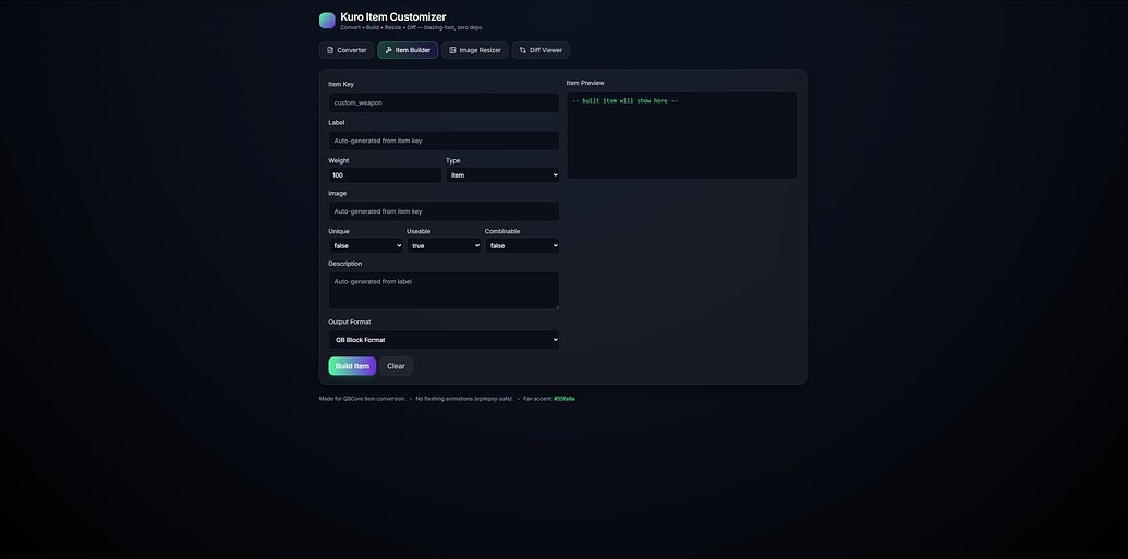Item Lua Converter - Multi-Format Tool with Item Builder & Image ...