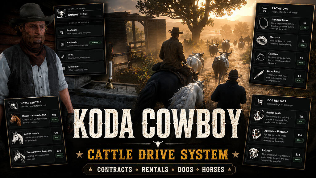 [PAID] Cattle Drive | Herd Contracts | Rentals | Enemy Waves | VORP ...