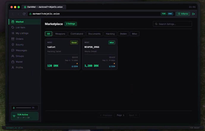 Goonsquad DarkMet | Advanced Dark Web System | Criminal Marketplace for RP Interactions |