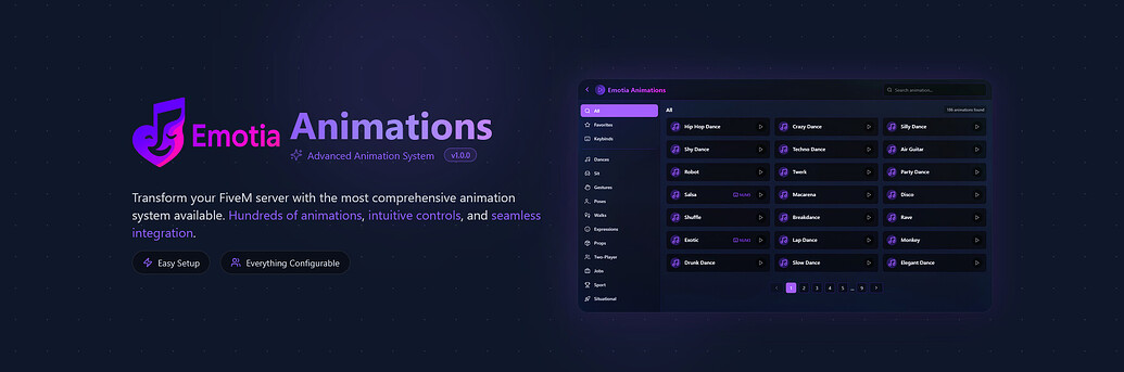 Emotia Animations (Placed Animations, Keybinding, Two-Player Animations ...