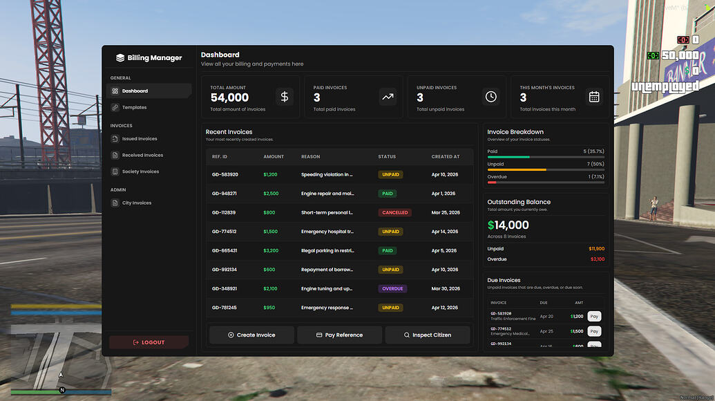 Billing System | Business Invoices & Management - FiveM Releases - Cfx ...