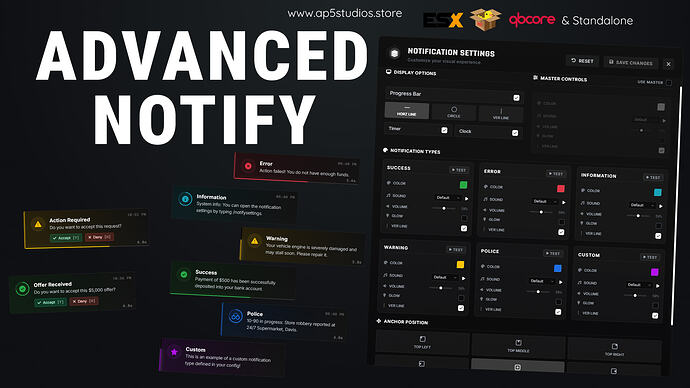 AP5-AdvancedNotify | Advanced Notify | [Standalone / QBCore / ESX / QBOX]