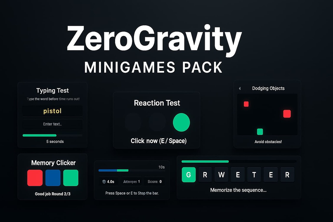 [FREE] ZeroGravity – Minigames Pack - FiveM Releases - Cfx Forum