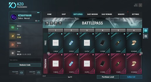 [PAID] [ESX/QB/QBX/STANDALONE] kzo_pausemenu | Donate Shop, BattlePass, DailyReward, Case Opening, GiftCode,... All In One | Advanced PauseMenu | 5 in 1 thumbnail 4