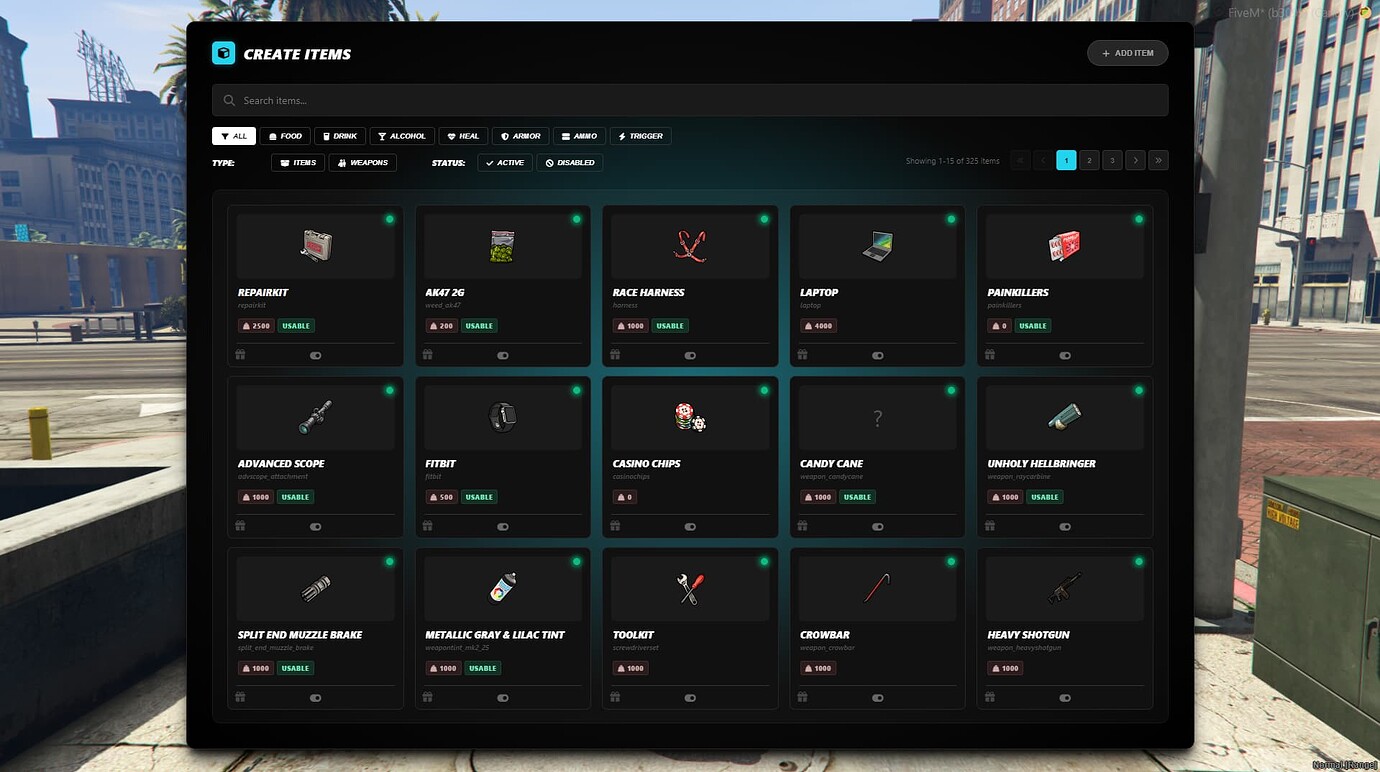 In-Game Items Creator V2 [QBCORE, QBOX] - FiveM Releases - Cfx Forum