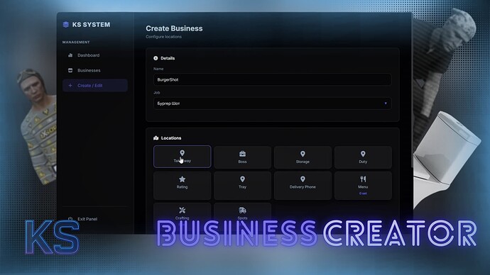 KS Business Creator | Create Player-Owned Businesses | QBCore | Qbox | ESX FiveM – scripts asset from AssetStore