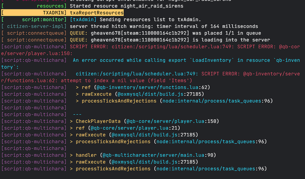 Cannot load in game - Server Discussion - Cfx Forum