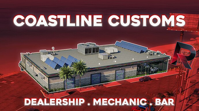 [MLO] Coastline Customs – Custom Tuner Garage | With Bar & Car Dealer | RP-Ready Thumbnail
