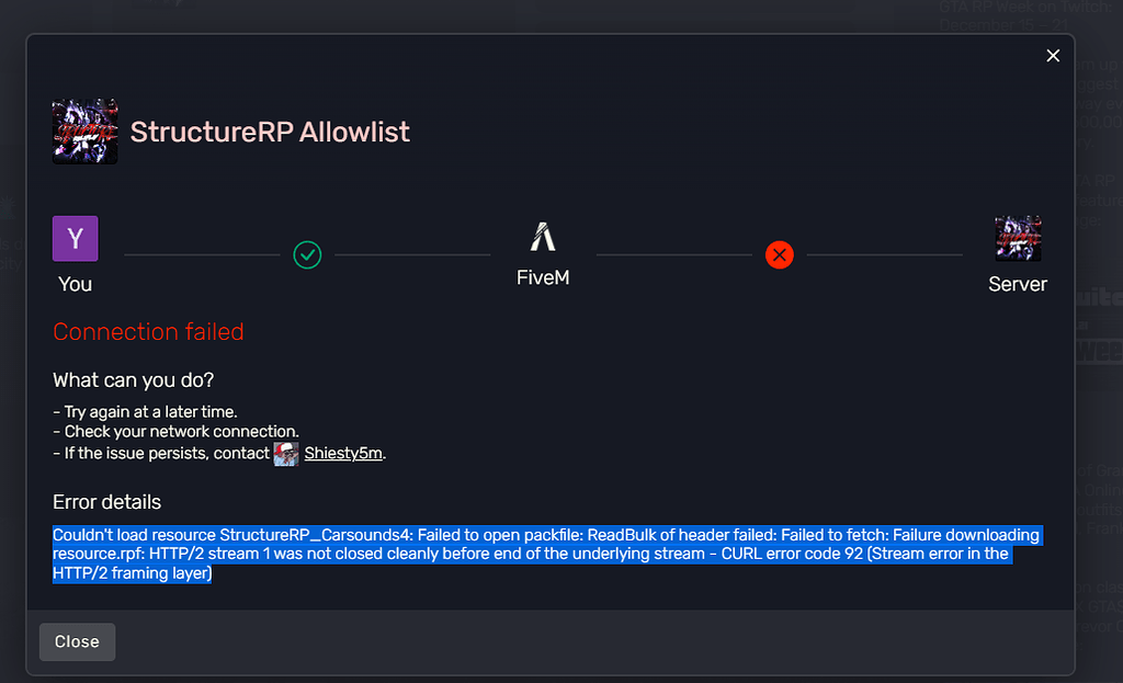 Couldn t Load Resource StructureRP Carsounds4 Failed To Open Packfile 