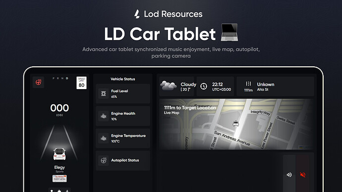 LD Car Tablet 💻 | Synchronized Music, Autopilot, Parking Camera Thumbnail