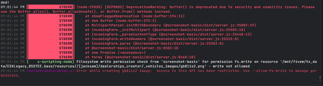 How do i fix, API fs-write permissions? - Discussion - Cfx Forum