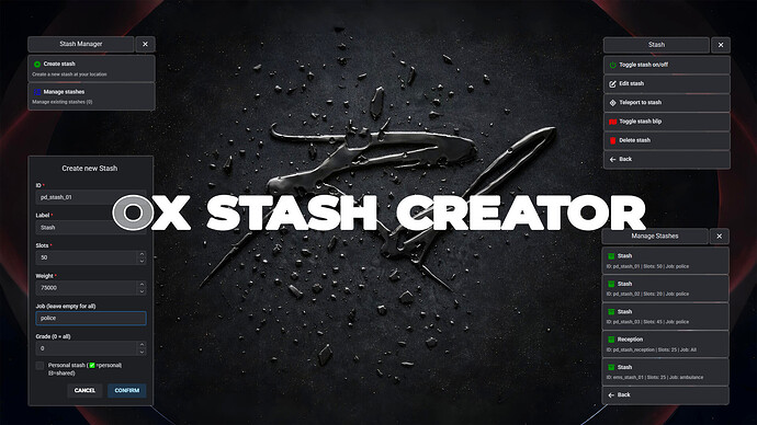 OX Stash Creator | Advanced In-Game Stash System