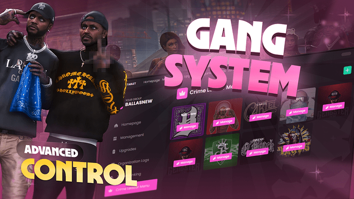 [ESX/QB/STANDALONE] pinkFrog gang system | Tablet Crime, gang management system, ranking crime zones Thumbnail