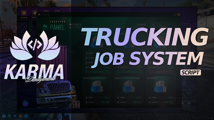 [QBCore/ESX] Trucking Job System [Karma Developments] Thumbnail