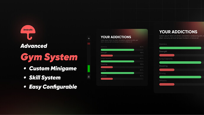 :chains: [QBCore/ESX] Advanced GYM with Skill System (Custom Minigame) thumbnail 2