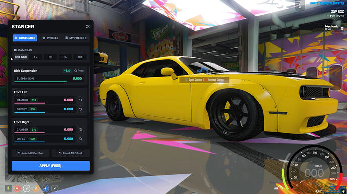 [Release] [ESX]/[QB] Wheels Stancer Script - Stance ANY Vehicle RealTime & Full Customization