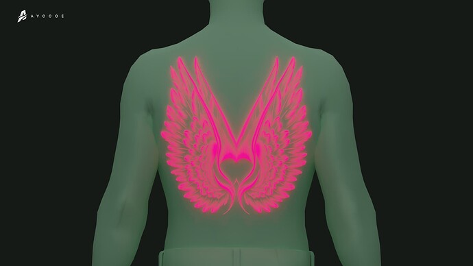 Glowing Wings Back Tattoo (MP Male) thumbnail 5