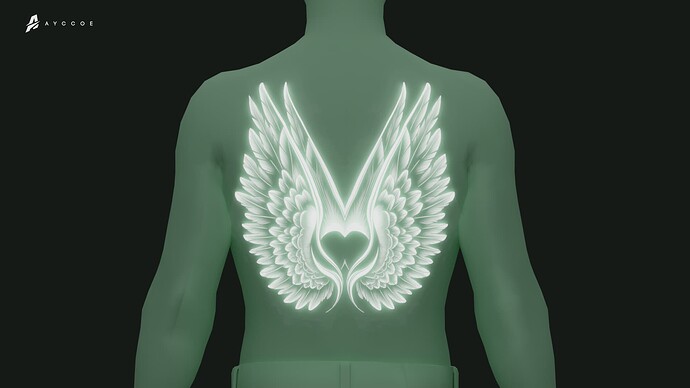Glowing Wings Back Tattoo (MP Male) thumbnail 2