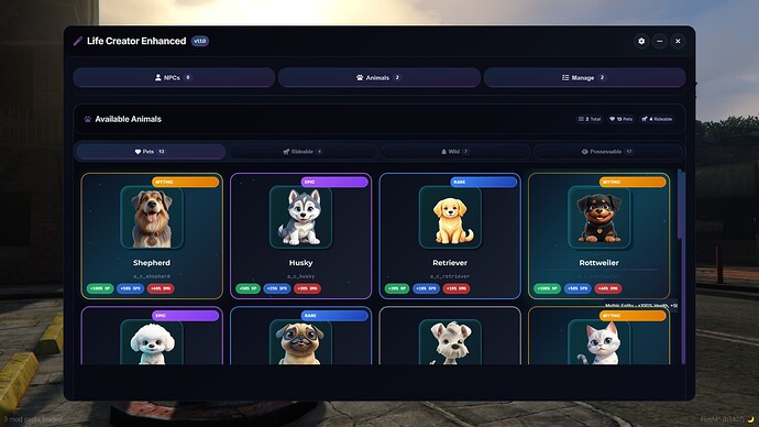 Life Creator v2.0 [ESX/QB/QBOX] Advanced Pet & Animal Management System for FiveM thumbnail 2