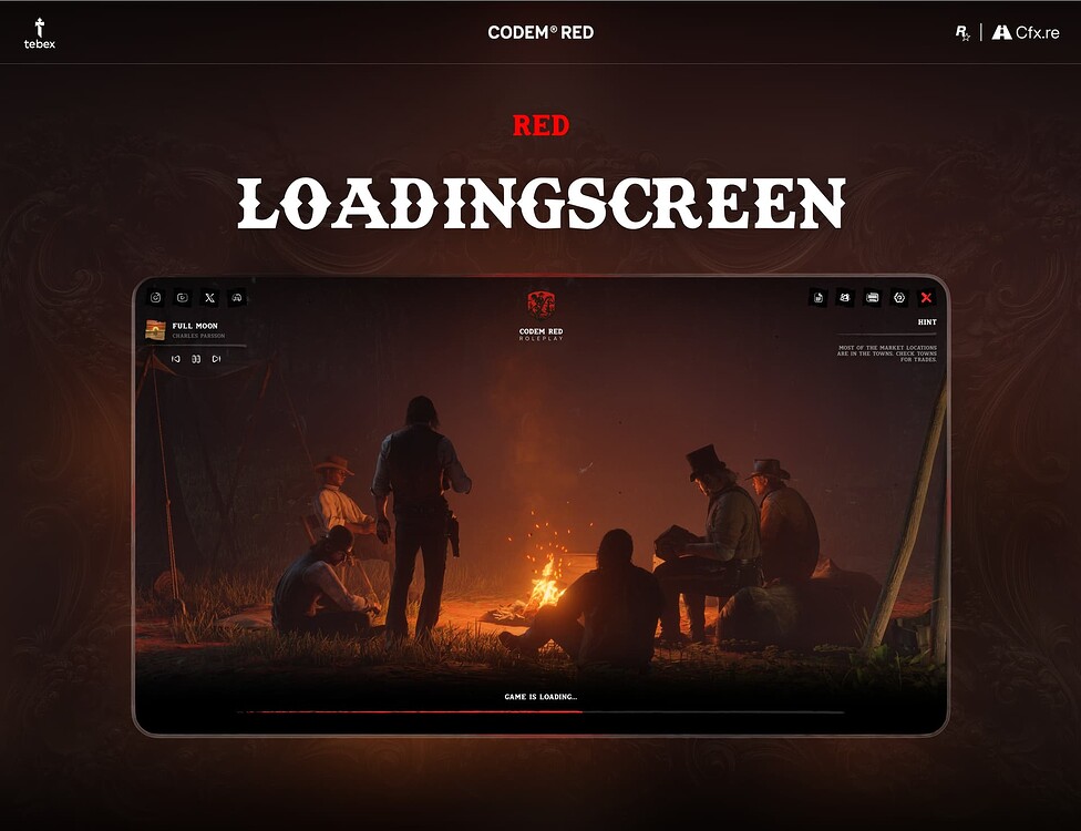 CodeM Red Loadingscreen STANDALONE (Advanced) - RedM Releases - Cfx Forum