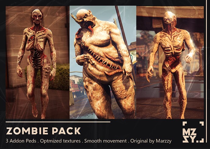 [ZOMBIE PACK] 3 Zombies - ADDON PEDS Thumbnail