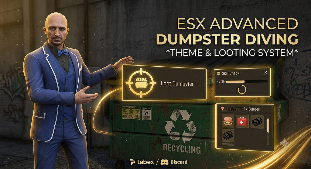 [ESX] Open-World Dumpster Diving (Minigame & Risk System) - FiveM ...