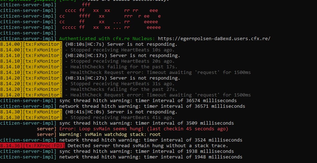 Need help "Error: Loop svMain seems hung!" - Resource Support - Cfx Forum