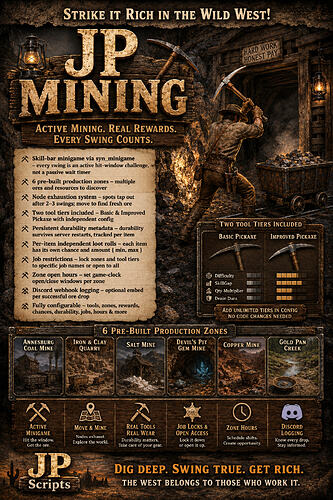 JP Mining | Zone-Based Pickaxe Mining [VORP] [RedM] - RedM Releases ...
