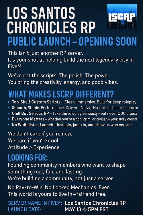 Los Santos Chronicles RP [18+] - Server Bazaar - Cfx Forum