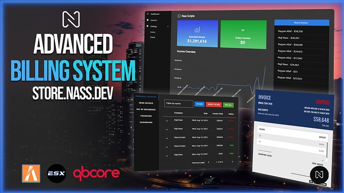 Nass Advanced Billing FiveM [ QBCore / ESX ] Thumbnail