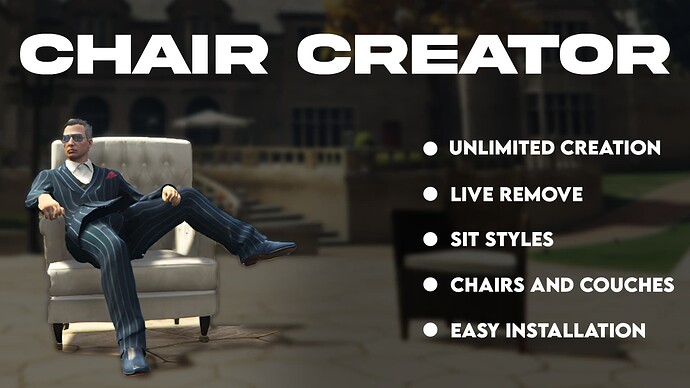 [Release] [ESX]/[QB] ADVANCE SIT CHAIR CREATOR FIVEM | IN-GAME Thumbnail