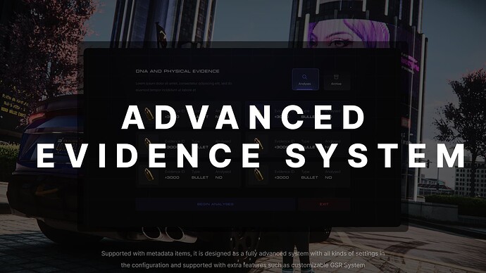 Advanced Evidence System | Blood, Bullet & GSR Thumbnail