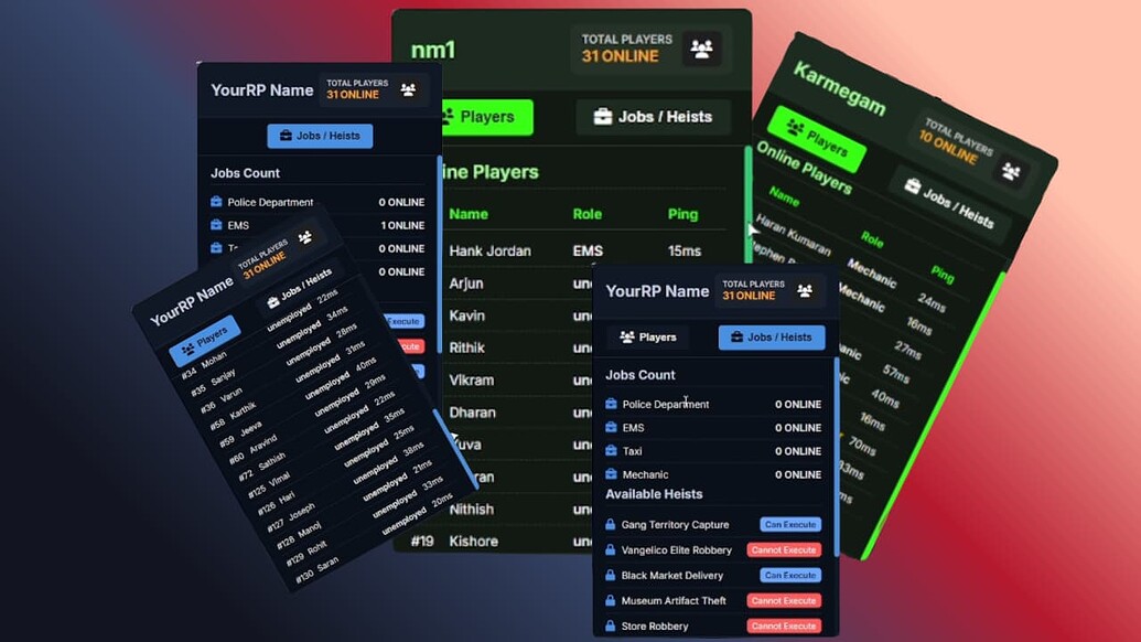 Advanced Scoreboard | Player Infomation , Job & Heist Count | [ESX ...
