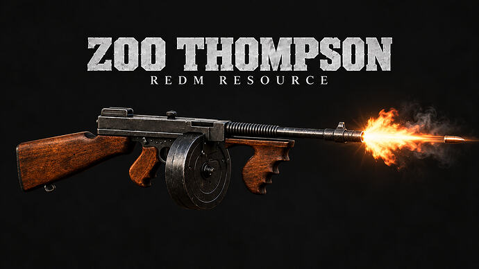 Silver Thompson with Muzzle Flash