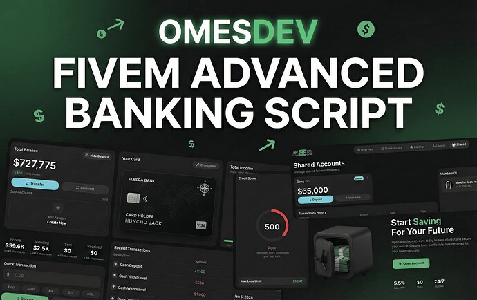 Omes Banking | The Most Advanced FiveM Banking System 🏦 | [ESX / QBCore / QBox] Thumbnail