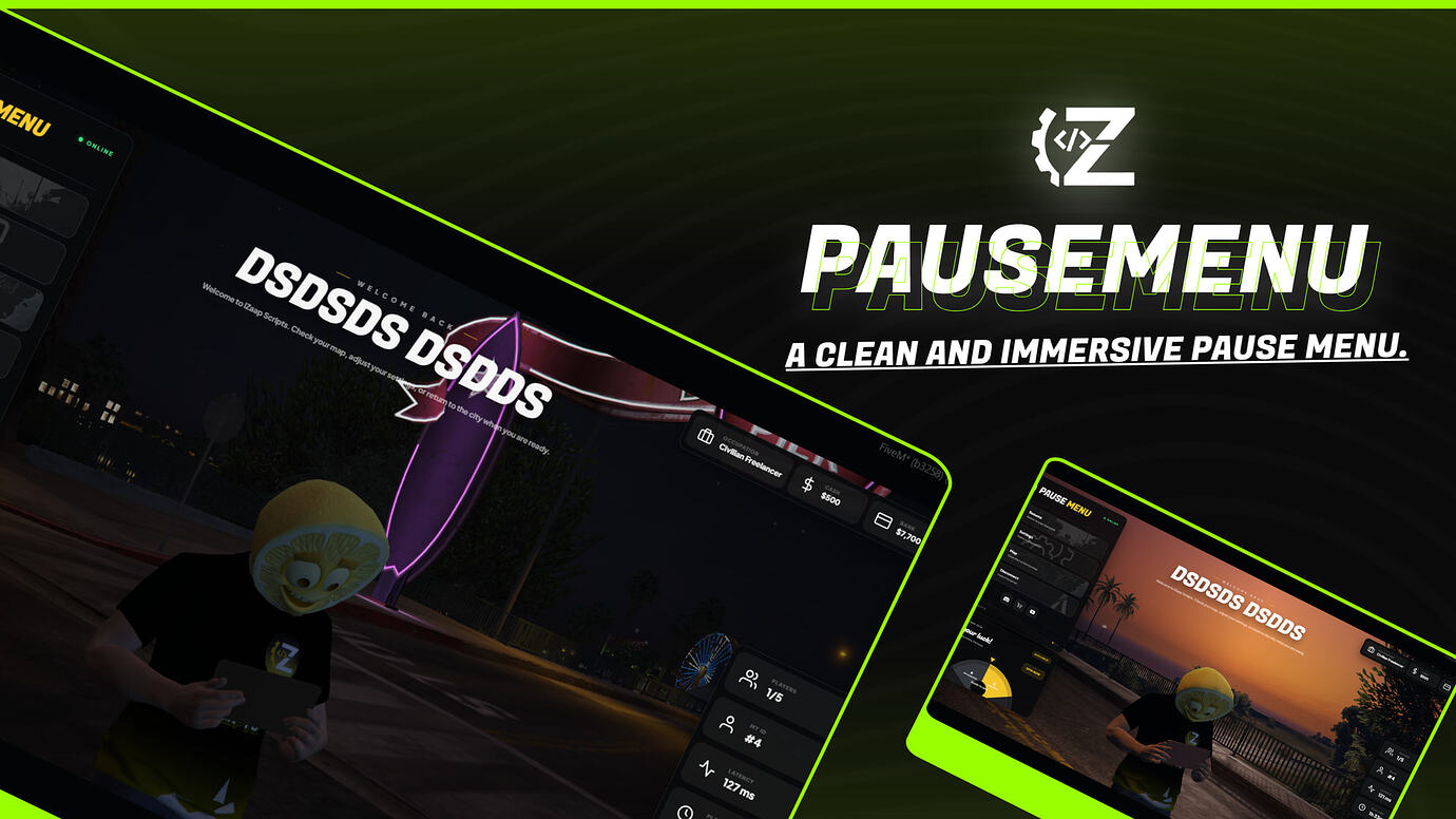 PauseMenu | Premium Pause Menu for ESX, QBCore & QBX | iZaap Scripts ...