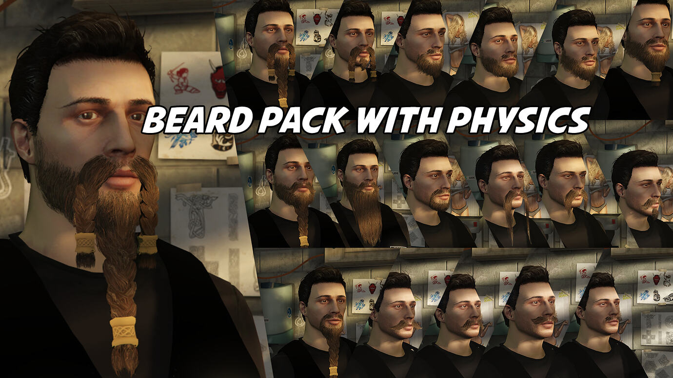 Beard Pack (18 beards, 8 with physics!) - Addon Clothing - FiveM ...