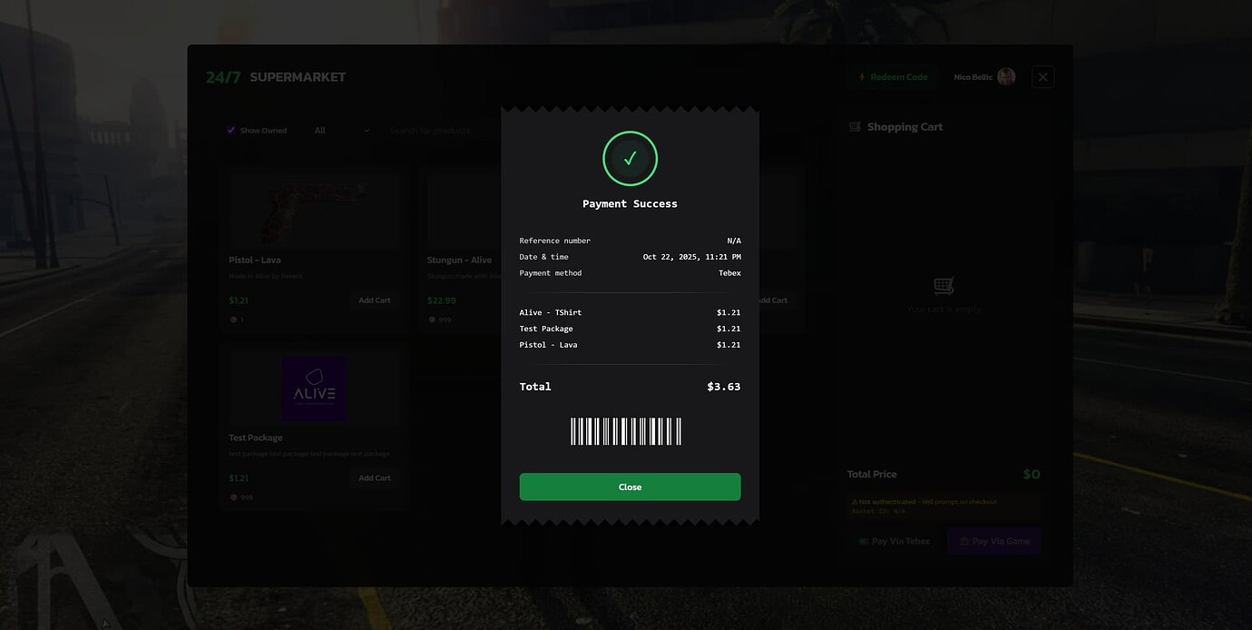 Market script with Tebex integration - Server Bazaar - Cfx.re Community